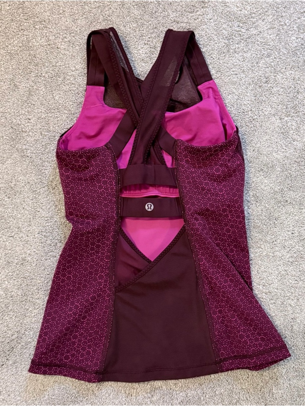 Lululemon | Ready Set Sweat Tank Size 4 Raspberry Pixel - Picture 3 of 4